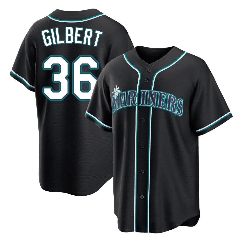 Trusc S.Mariners #36 Logan Gilbert Player Black Fashion Home Limited Stitched Jerseys