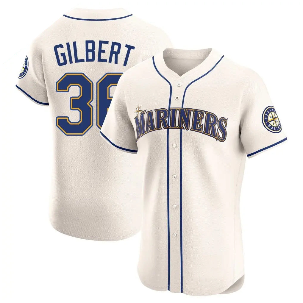 Trusc S.Mariners #36 Logan Gilbert Player Cream Home Limited Elite Stitched Jerseys