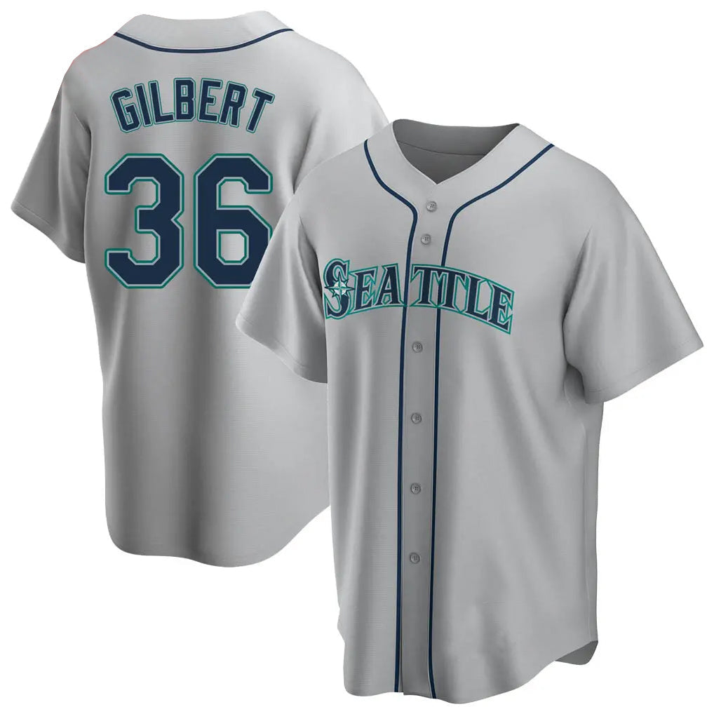 Trusc S.Mariners #36 Logan Gilbert Player Gray Home Game Stitched Jerseys
