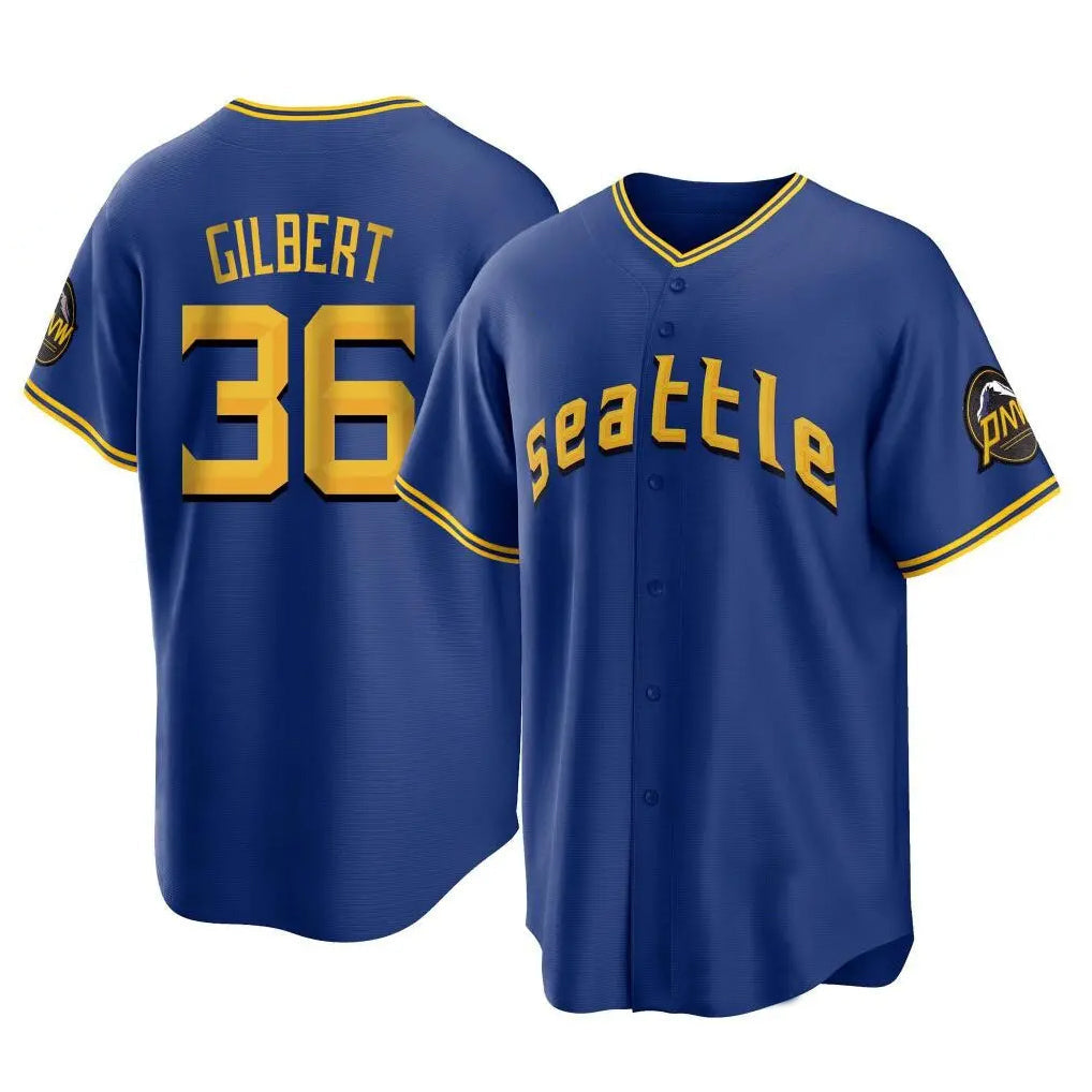 Trusc S.Mariners #36 Logan Gilbert Player Royal City Connect Home Game Stitched Jerseys