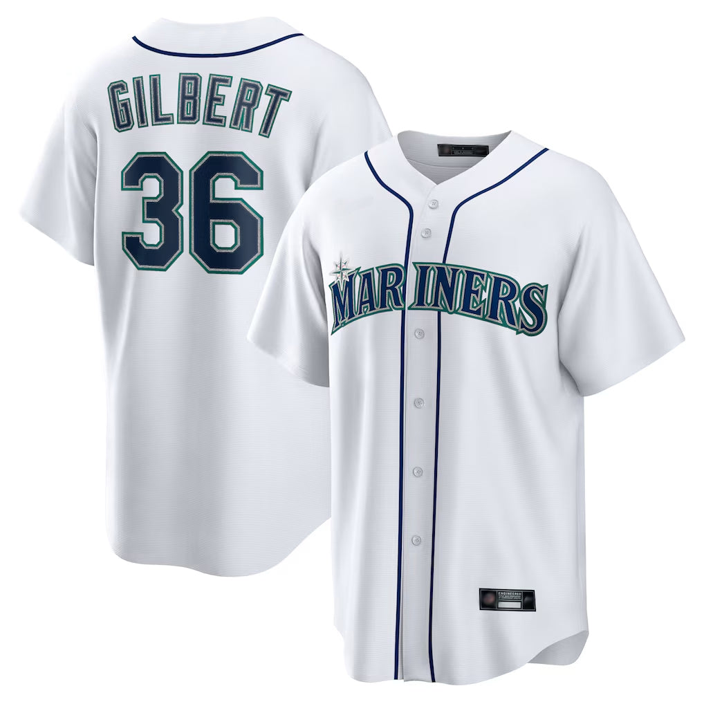 Trusc S.Mariners #36 Logan Gilbert Player White Home Game Stitched Jerseys