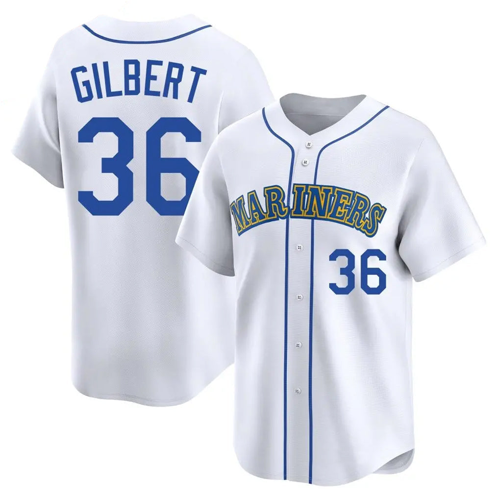 Trusc S.Mariners #36 Logan Gilbert Player White Throwback Cooperstown Collection Limited Game Stitched Jerseys