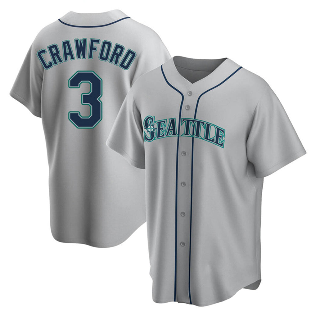 Trusc S.Mariners #3 J.P. Crawford Player Gray Home Game Stitched Jerseys