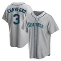 Trusc S.Mariners #3 J.P. Crawford Player Gray Home Game Stitched Jerseys