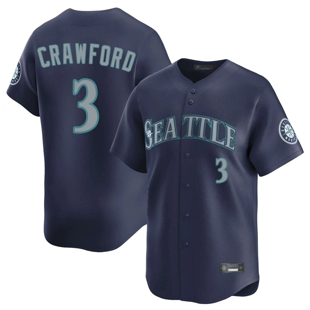 Trusc S.Mariners #3 J.P. Crawford Player Navy Home Limited Stitched Jerseys