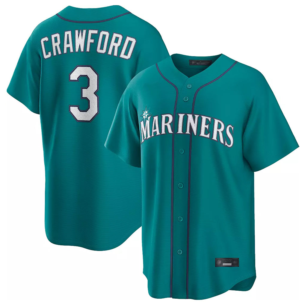 Trusc S.Mariners #3 J.P. Crawford Player Teal Home Game Stitched Jerseys