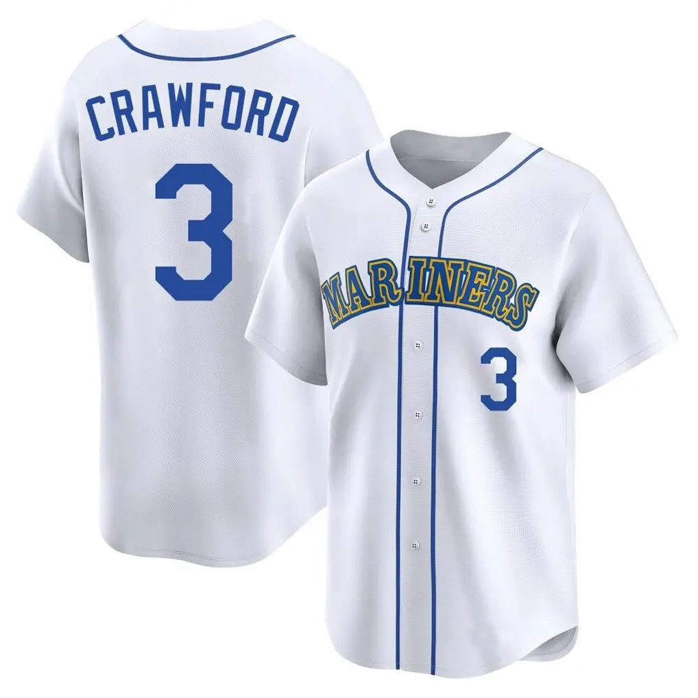 Trusc S.Mariners #3 J.P. Crawford Player White Pitch Fashion Game Stitched Jerseys