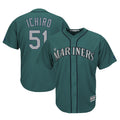 Trusc S.Mariners #51 Ichiro Suzuki Player Aqua Majestic Cool Base Limited Stitched Jerseys