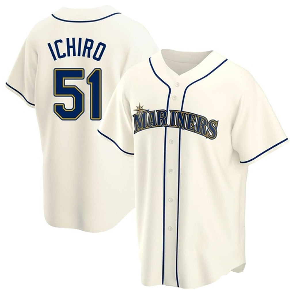 Trusc S.Mariners #51 Ichiro Suzuki Player Cream Home Game Stitched Jerseys