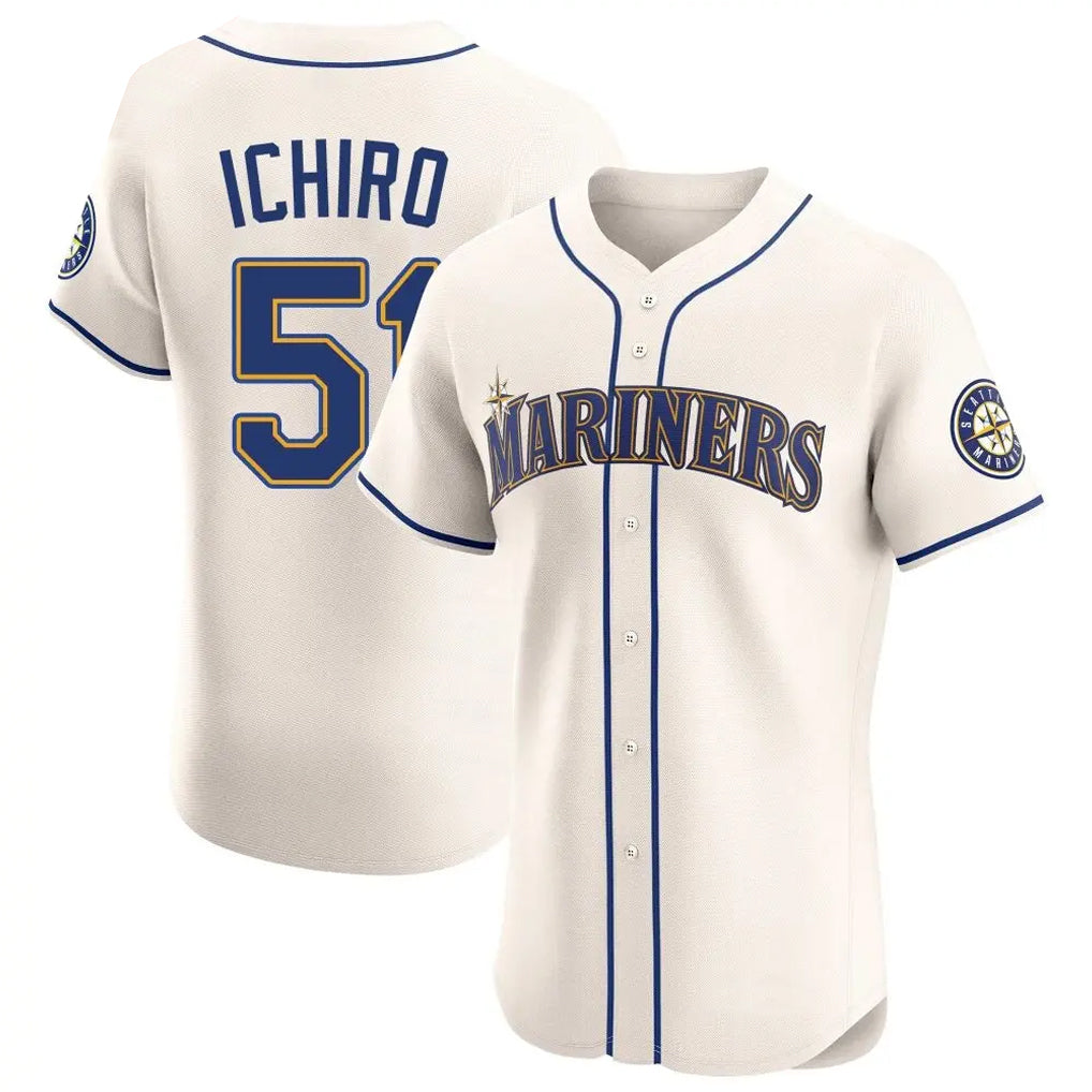 Trusc S.Mariners #51 Ichiro Suzuki Player Cream Home Limited Elite Stitched Jerseys
