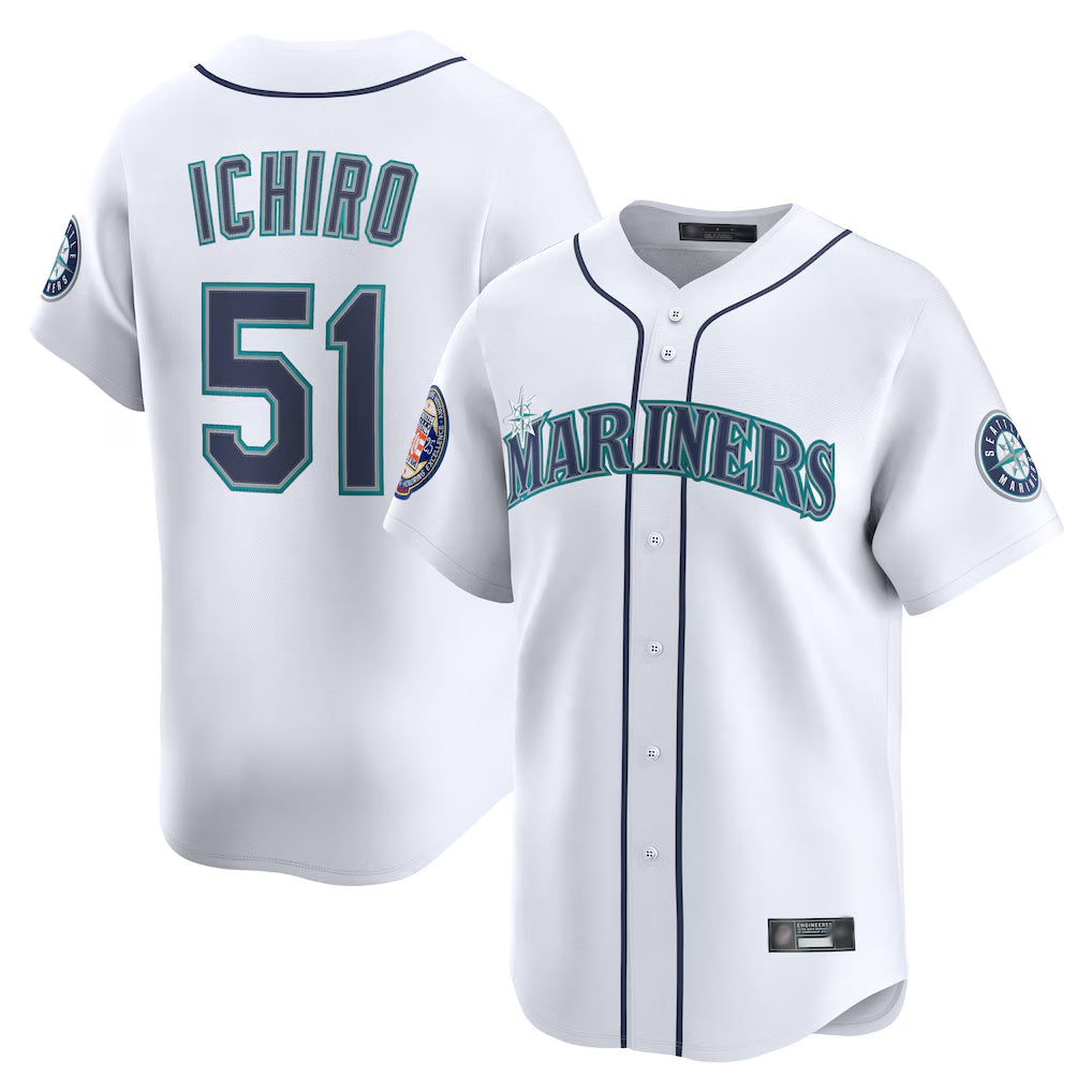 Trusc S.Mariners #51 Ichiro Suzuki Player White 2025 National Hall of Fame Home Limited Stitched Jerseys