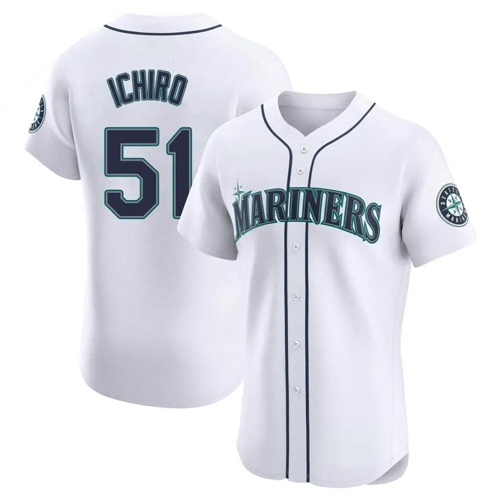 Trusc S.Mariners #51 Ichiro Suzuki Player White Home Limited Elite Stitched Jerseys