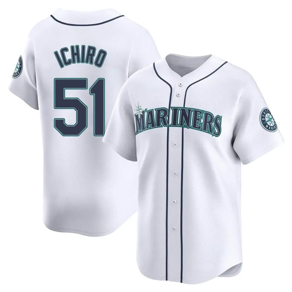 Trusc S.Mariners #51 Ichiro Suzuki Player White Home Limited Stitched Jerseys