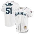 Trusc S.Mariners #51 Ichiro Suzuki Player White Mitchell & Ness All-Star Game Cooperstown Collection Authentic Limited Stitched Jerseys
