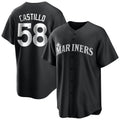 Trusc S.Mariners #58 Luis Castillo Player Black Home Limited Stitched Jerseys