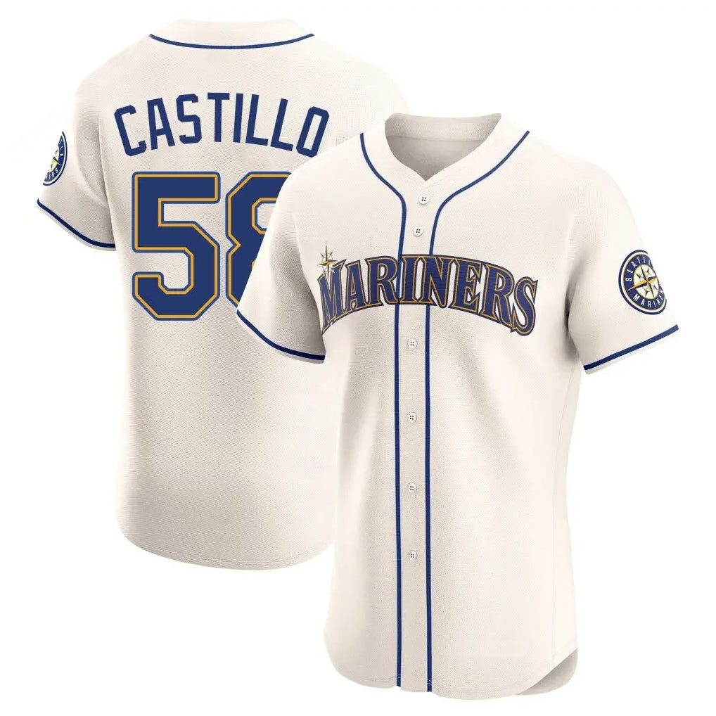 Trusc S.Mariners #58 Luis Castillo Player Cream Home Limited Elite Stitched Jerseys