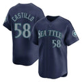 Trusc S.Mariners #58 Luis Castillo Player Navy Home Limited Stitched Jerseys