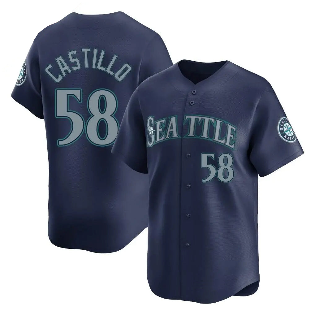 Trusc S.Mariners #58 Luis Castillo Player Navy Home Limited Stitched Jerseys