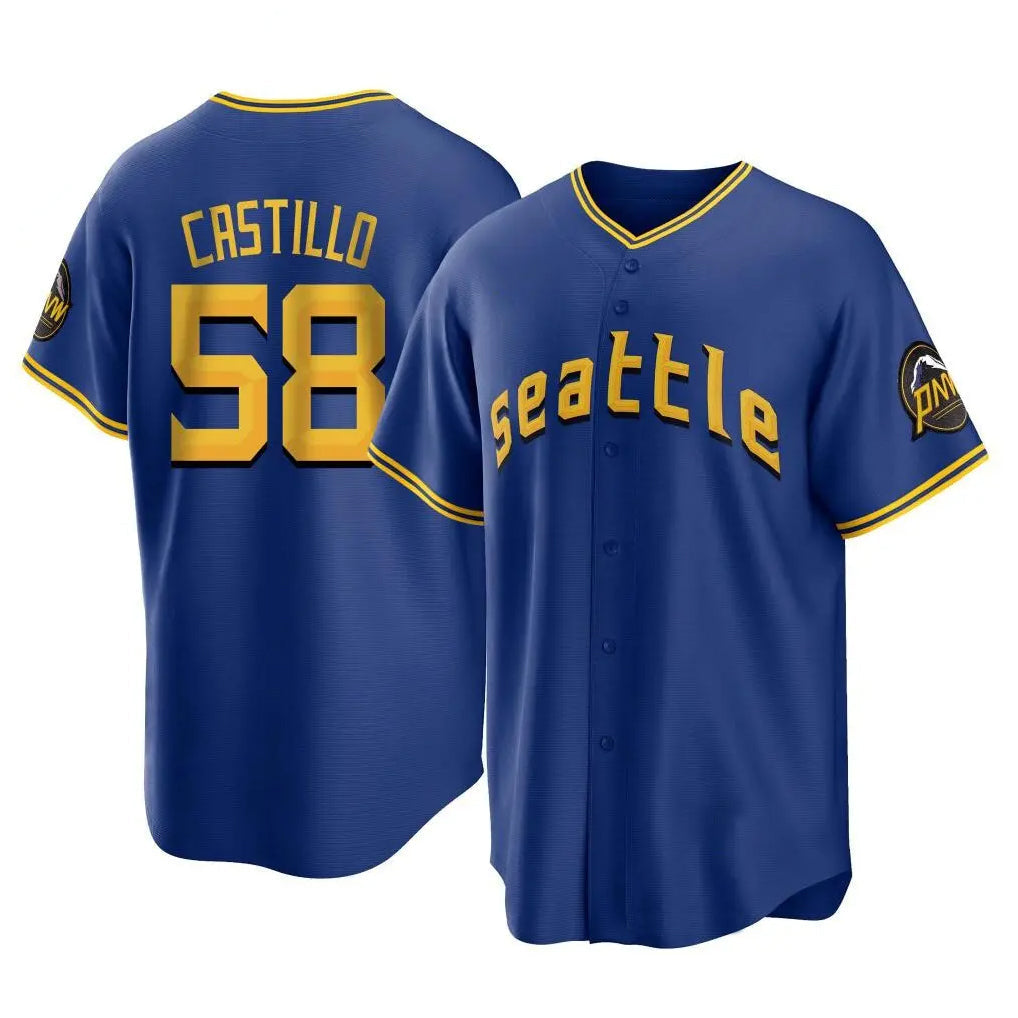 Trusc S.Mariners #58 Luis Castillo Player Royal City Connect Home Game Stitched Jerseys