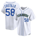 Trusc S.Mariners #58 Luis Castillo Player White Throwback Cooperstown Collection Limited Game Stitched Jerseys