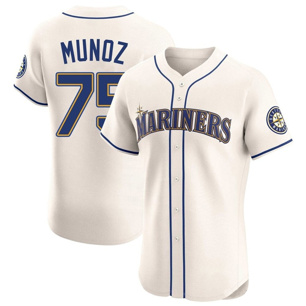 Trusc S.Mariners #75 Andres Munoz Player Cream Home Limited Elite Stitched Jerseys