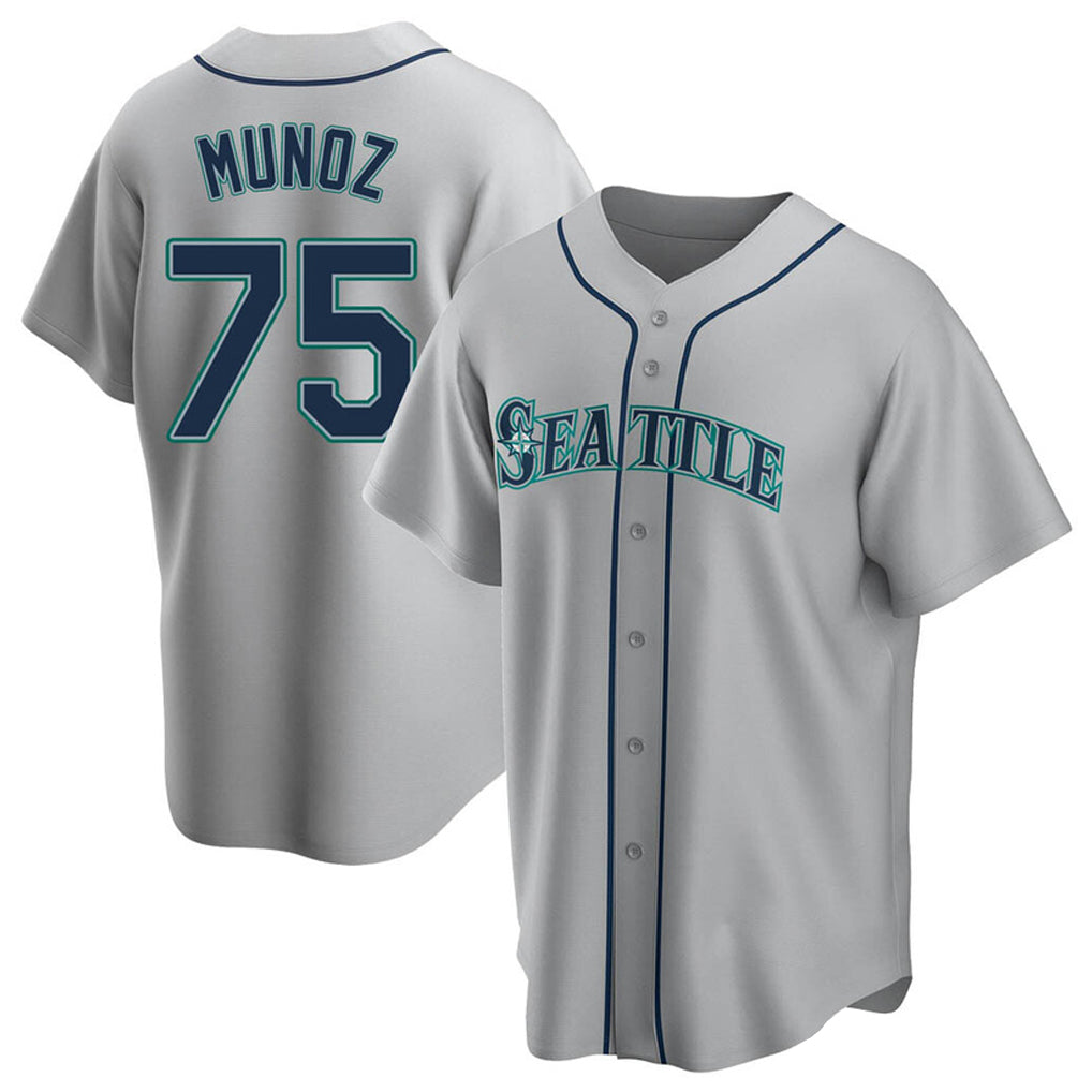 Trusc S.Mariners #75 Andres Munoz Player Gray Home Game Stitched Jerseys