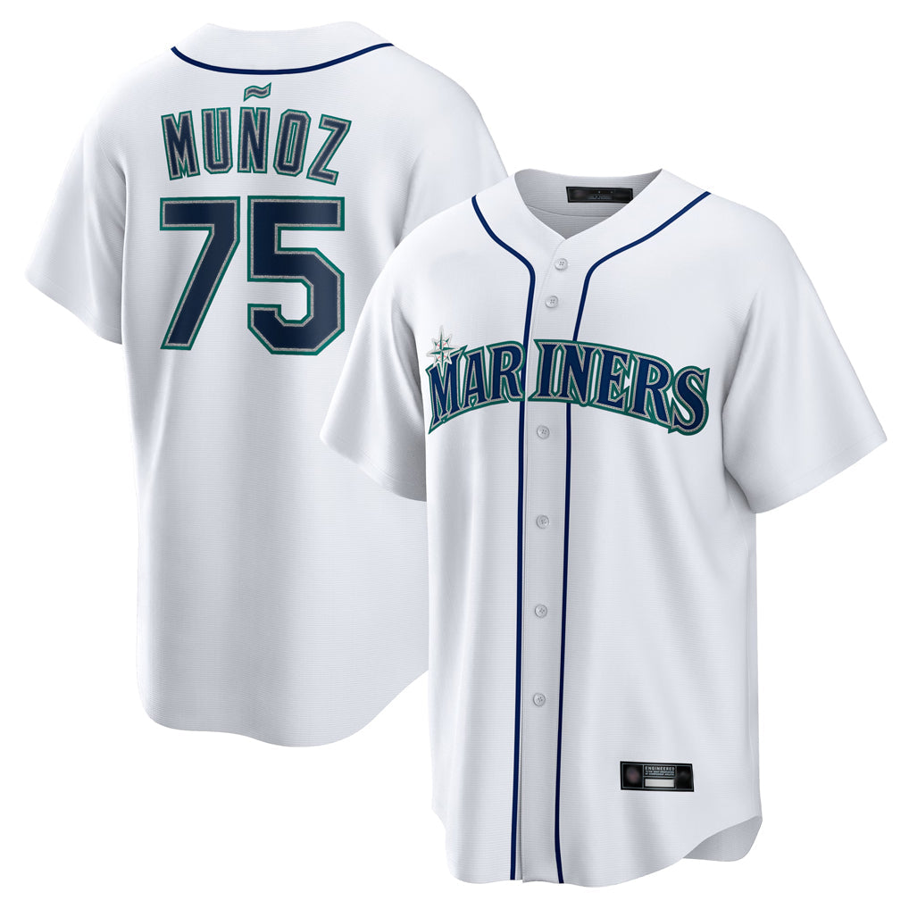 Trusc S.Mariners #75 Andres Munoz Player White Home Game Stitched Jerseys