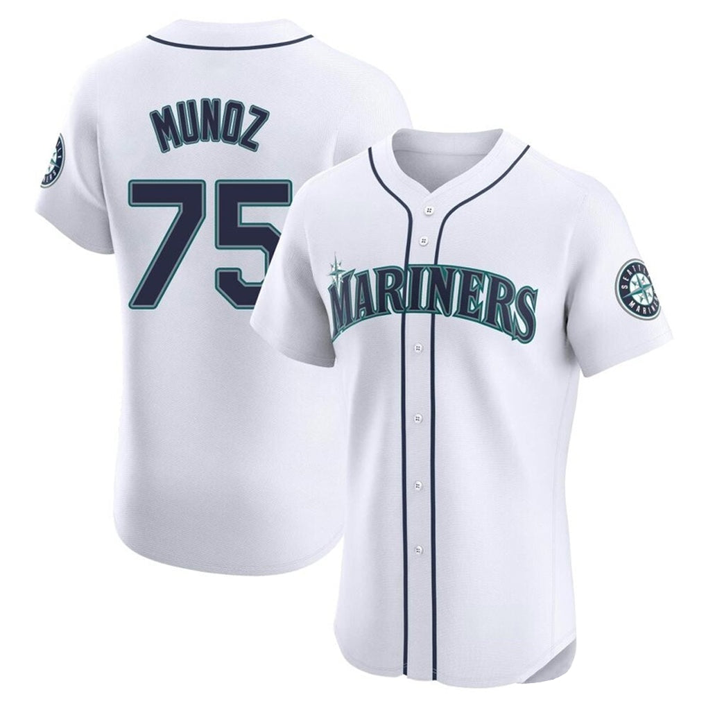 Trusc S.Mariners #75 Andres Munoz Player White Home Limited Elite Stitched Jerseys