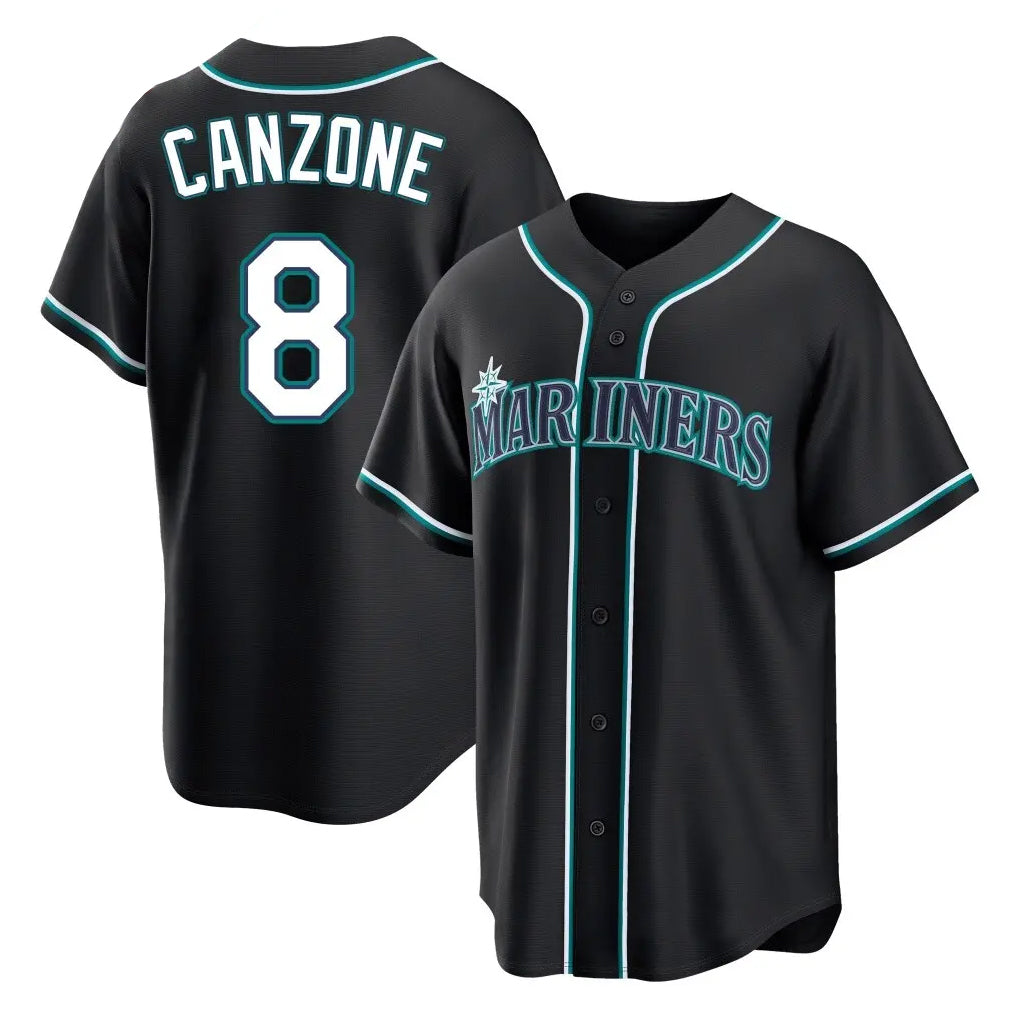 Trusc S.Mariners #8 Dominic Canzone Player Black Fashion Home Limited Stitched Jerseys