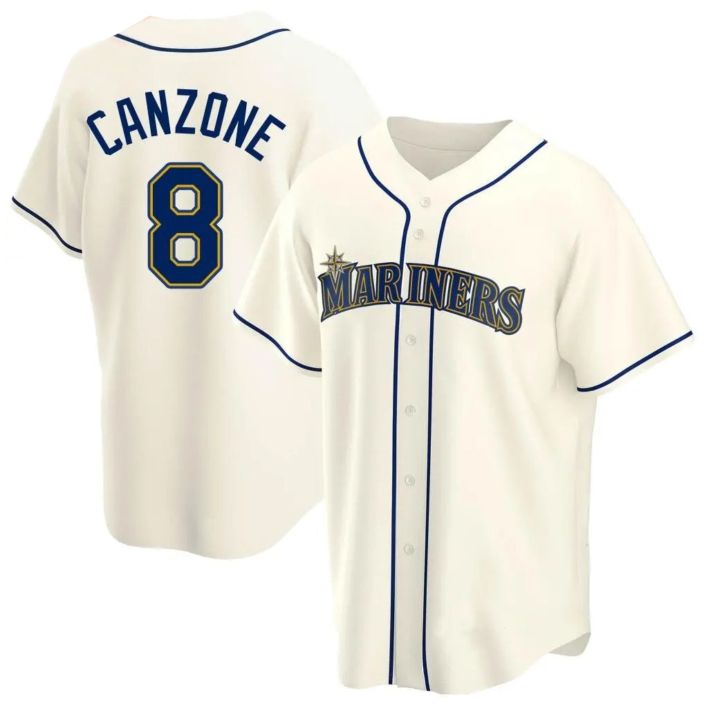 Trusc S.Mariners #8 Dominic Canzone Player Cream Home Game Stitched Jerseys