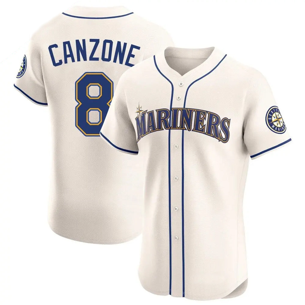Trusc S.Mariners #8 Dominic Canzone Player Cream Home Limited Elite Stitched Jerseys