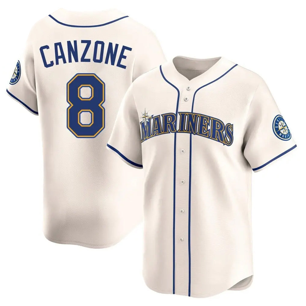 Trusc S.Mariners #8 Dominic Canzone Player Cream Home Limited Stitched Jerseys