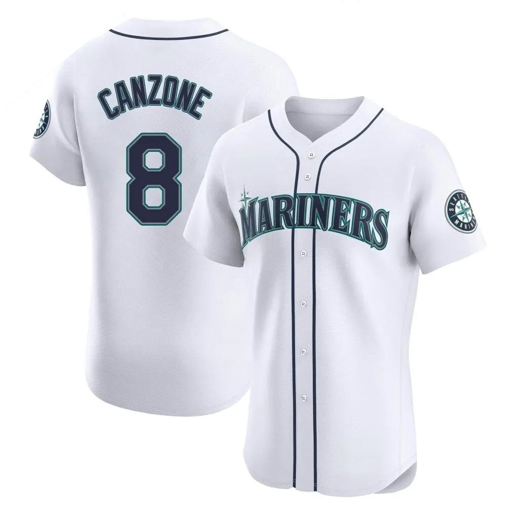 Trusc S.Mariners #8 Dominic Canzone Player White Home Limited Elite Stitched Jerseys