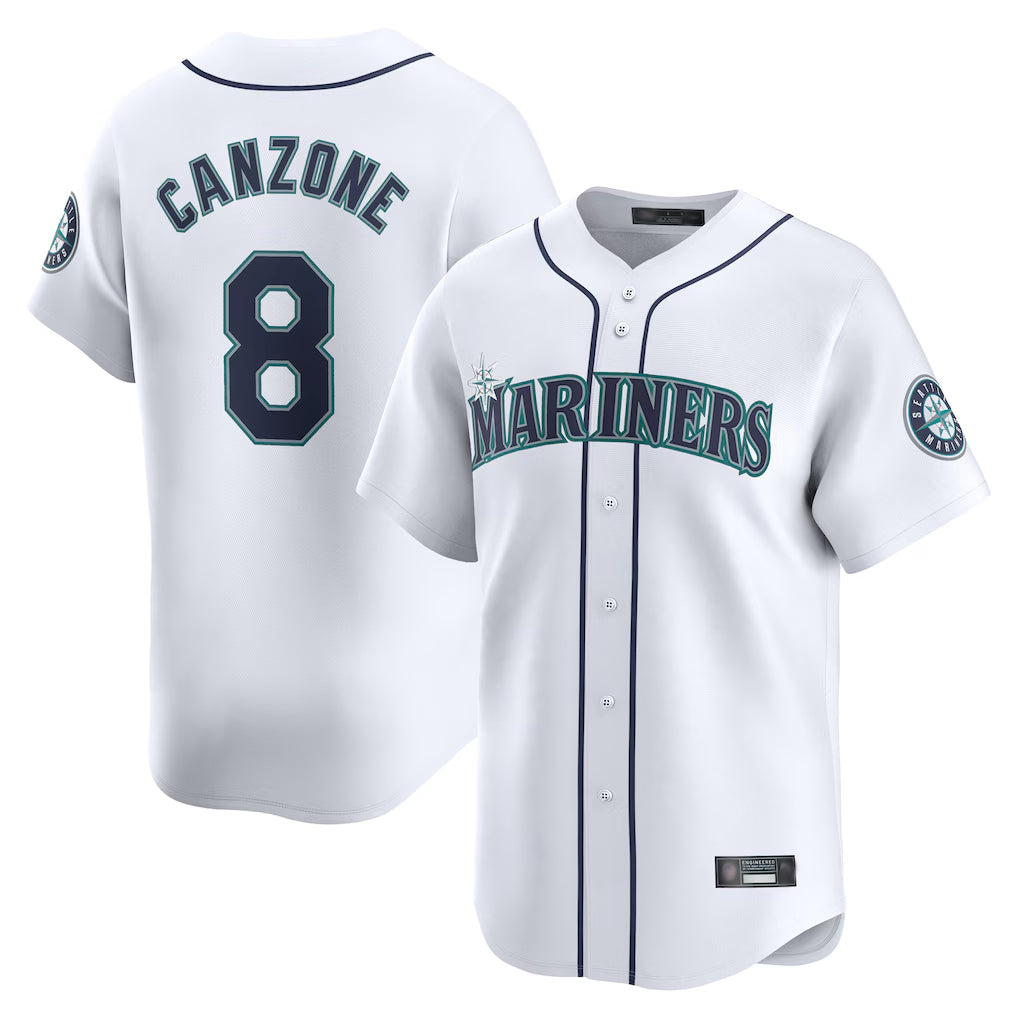 Trusc S.Mariners #8 Dominic Canzone Player White Home Limited Stitched Jerseys