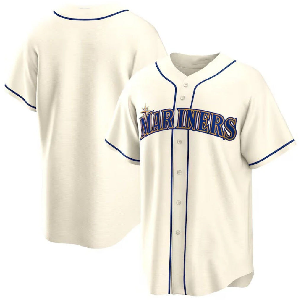Trusc S.Mariners Blank Player Cream Home Game Stitched Jerseys