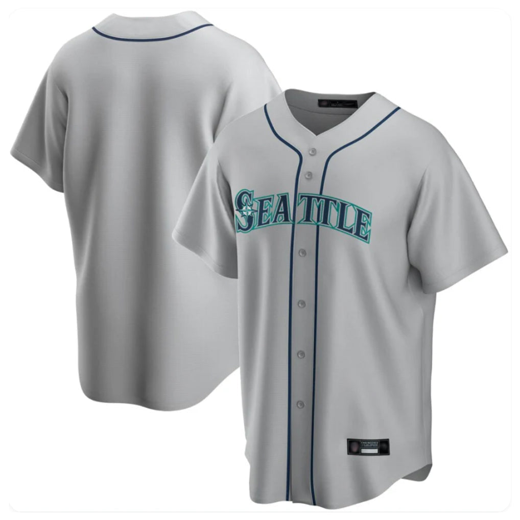 Trusc S.Mariners Blank Player Gray Home Game Stitched Jerseys