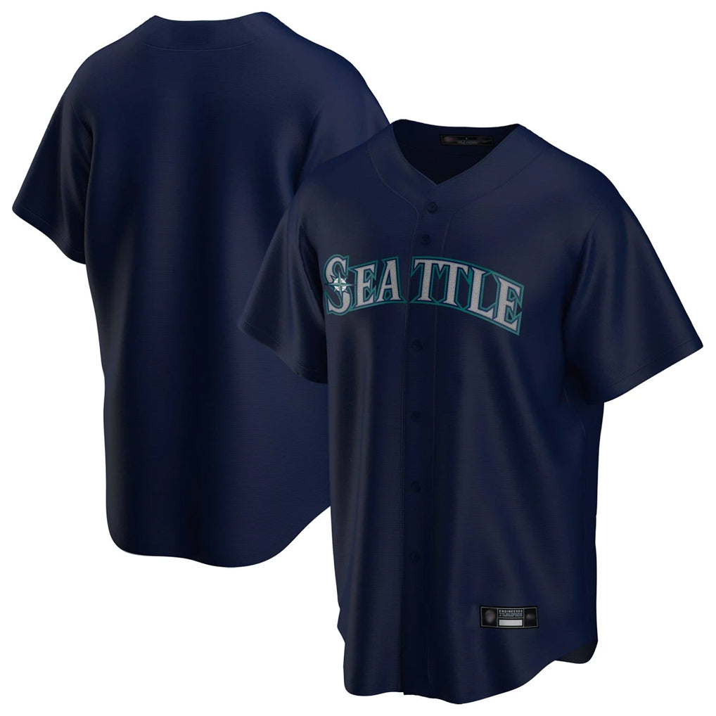 Trusc S.Mariners Blank Player Navy Home Game Stitched Jerseys