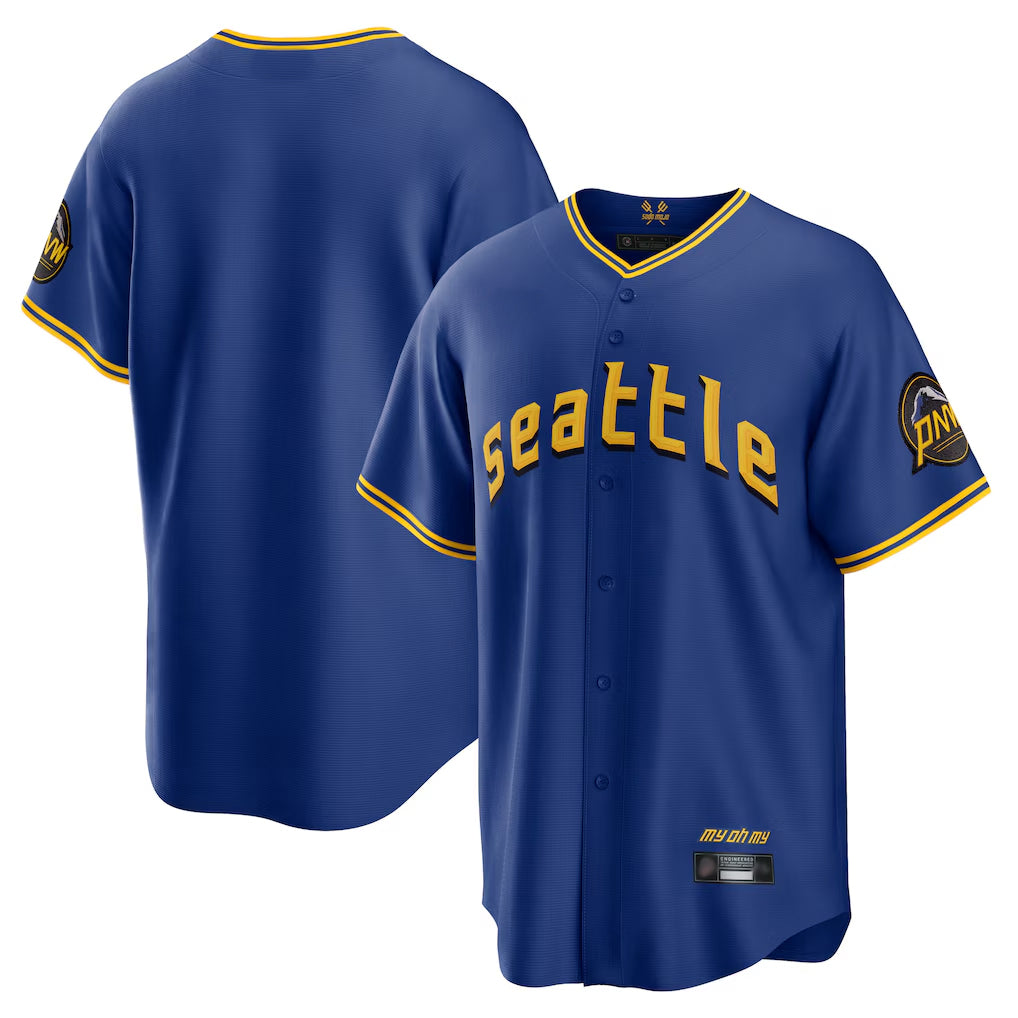 Trusc S.Mariners Blank Player Royal City Connect Home Game Stitched Jerseys