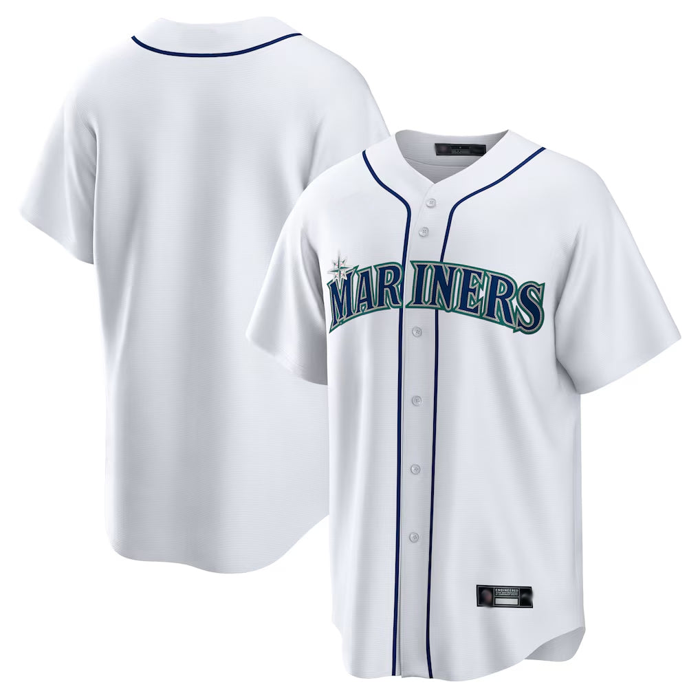 Trusc S.Mariners Blank Player White Home Game Stitched Jerseys