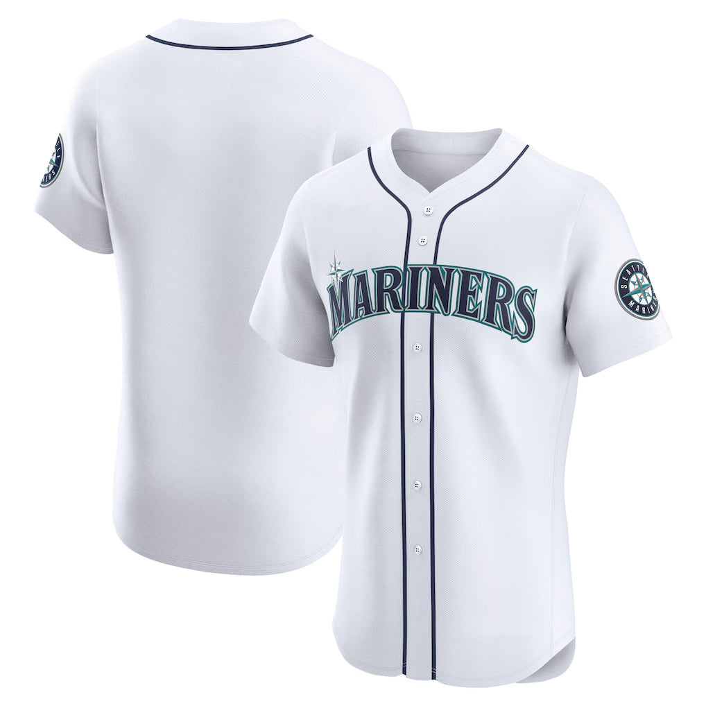 Trusc S.Mariners Blank Player White Home Limited Elite Stitched Jerseys