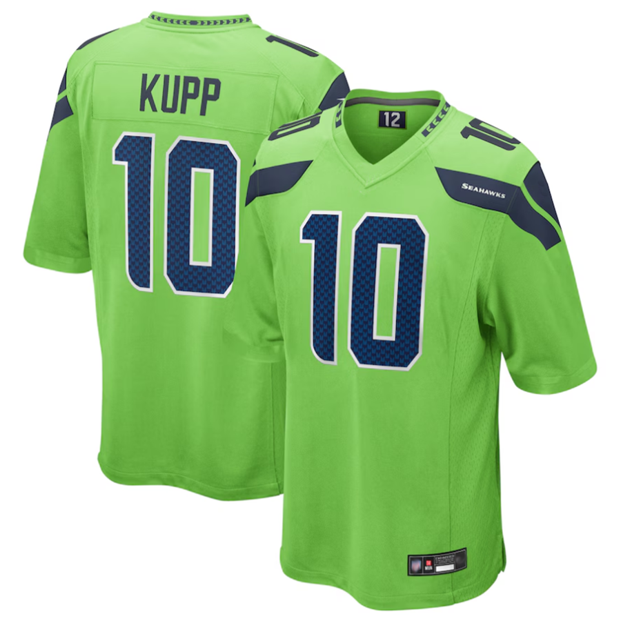 Trusc S.Seahawks #10 Cooper Kupp Player Green Game Replica Stitched Jerseys