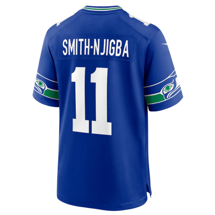 Trusc S.Seahawks #11 Jaxon Smith-Njigba Royal Throwback Player Game Jersey American Stitched Jerseys