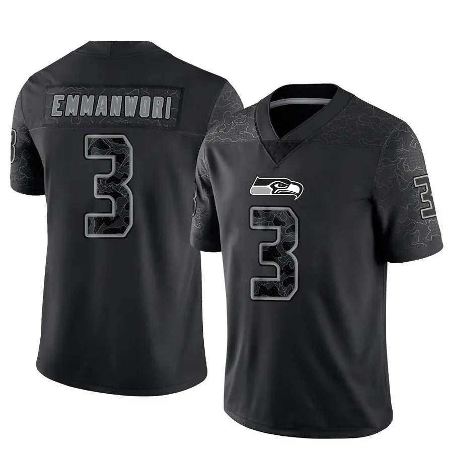Trusc S.Seahawks #3 Nick Emmanwori Player Black RFLCTV Limited Football Jerseys