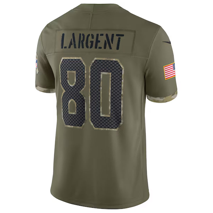 Trusc S.Seahawks #80 Steve Largent Player Salute to Service Olive Stitched Jerseys