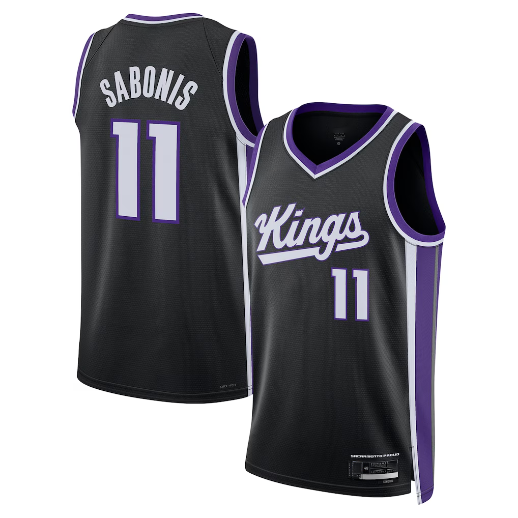 Trusc S.kings #11 Domantas Sabonis Black Swingman Player Jerseys - Icon Edition