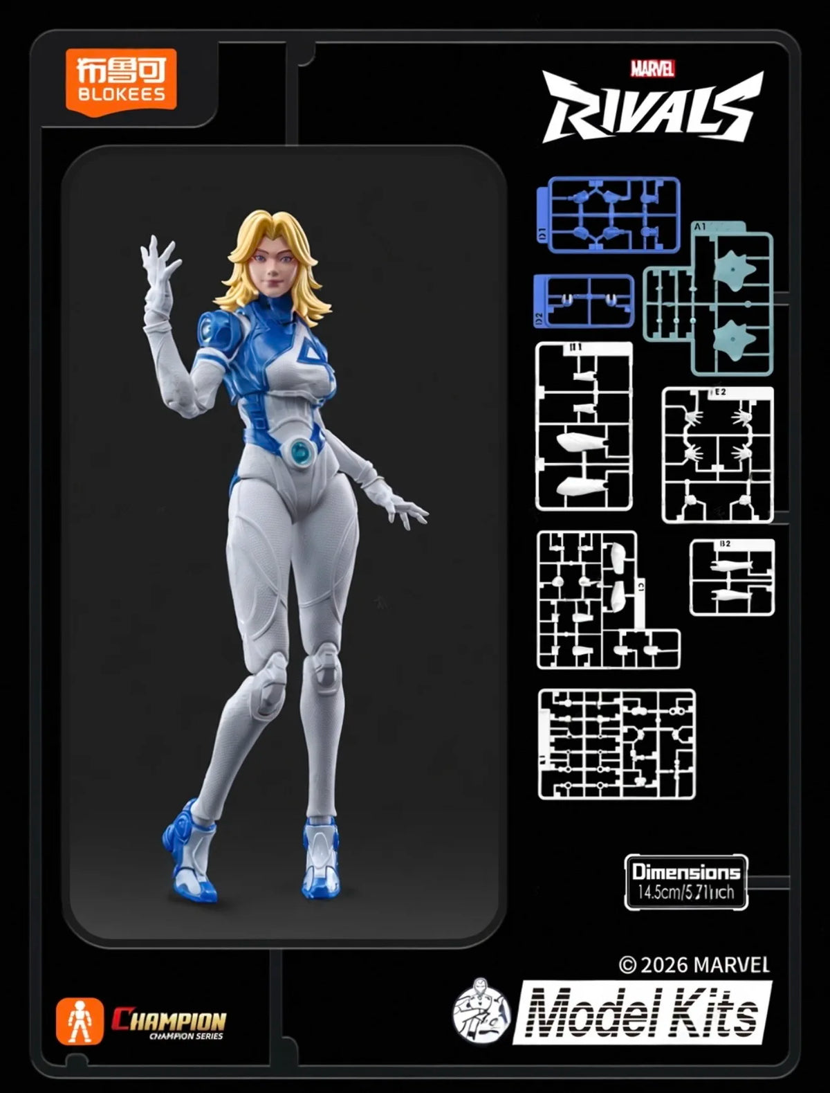 New Blokees Beyond Edition Marvel Rivals Invisible Woman Jeff The Land Shark Snap Fit Model Kit  Action Figure Collectible Gift