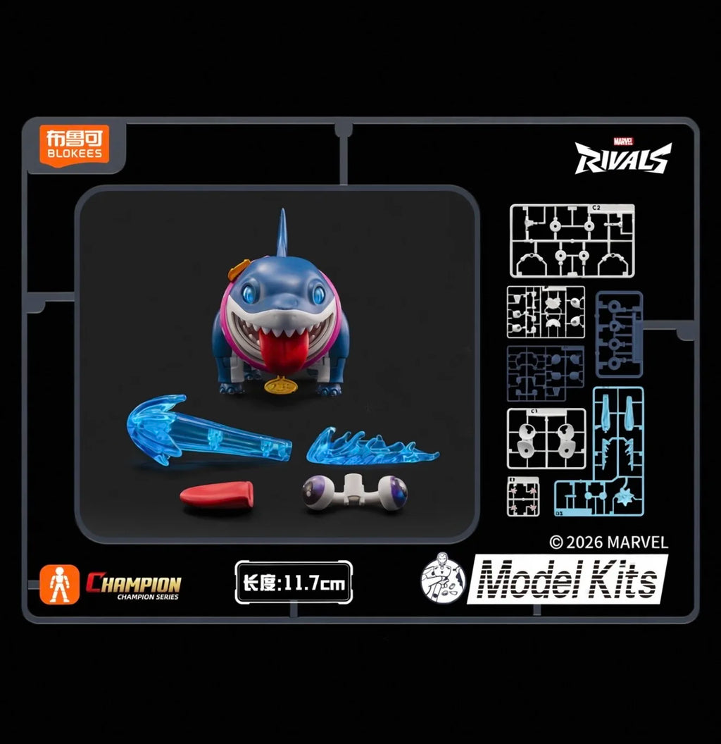 New Blokees Beyond Edition Marvel Rivals Invisible Woman Jeff The Land Shark Snap Fit Model Kit  Action Figure Collectible Gift