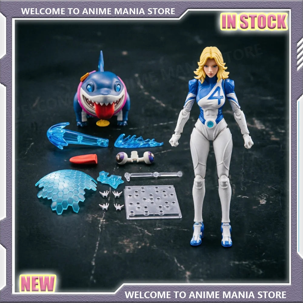 New Blokees Beyond Edition Marvel Rivals Invisible Woman Jeff The Land Shark Snap Fit Model Kit  Action Figure Collectible Gift