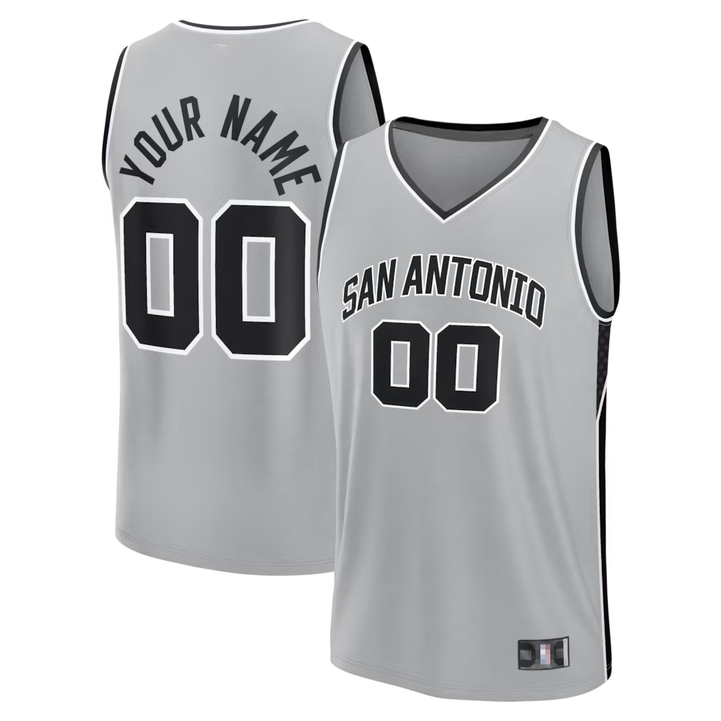 Trusc SA.Spurs Fanatics Silver Fastbreak Custom Jerseys - Statement Edition