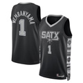 Trusc SA.Spurs #1 Victor Wembanyama Black Swingman Jerseys - Statement Edition
